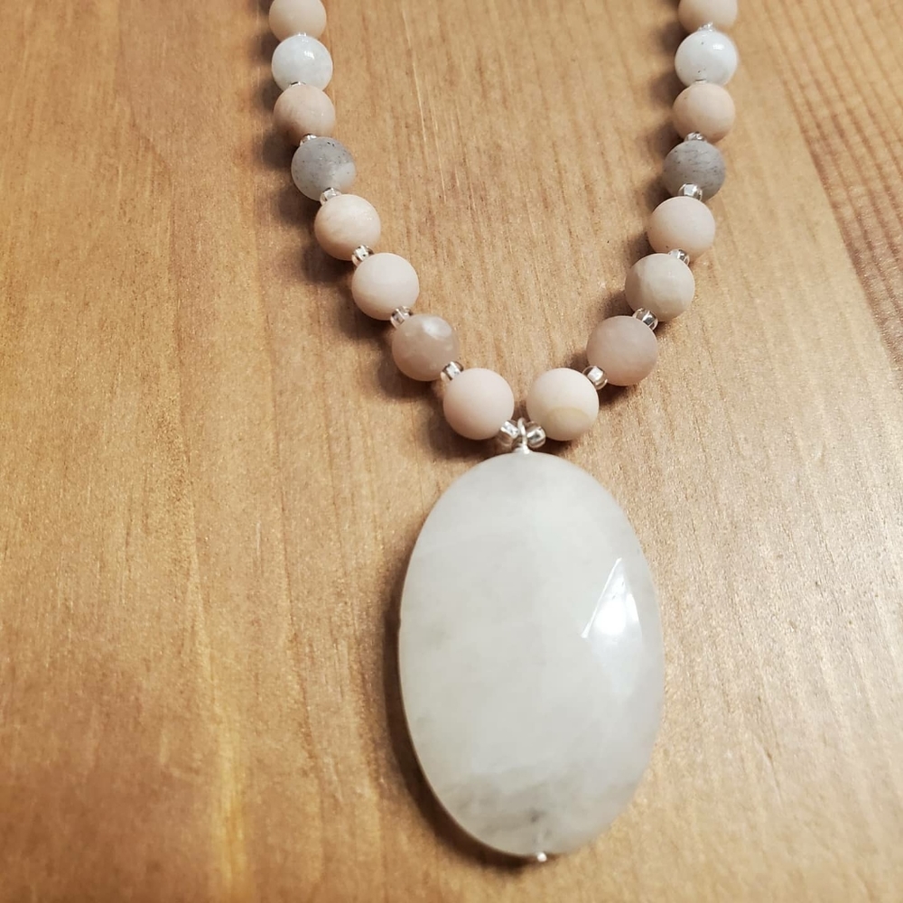 Handmade Sandalwood & Gem 108 Bead Mala Necklaces - Picture 7 of 8